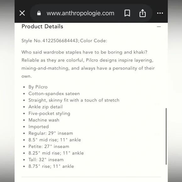 Anthropologie Pilcro Serif Sateen Pants - Picture 13 of 13